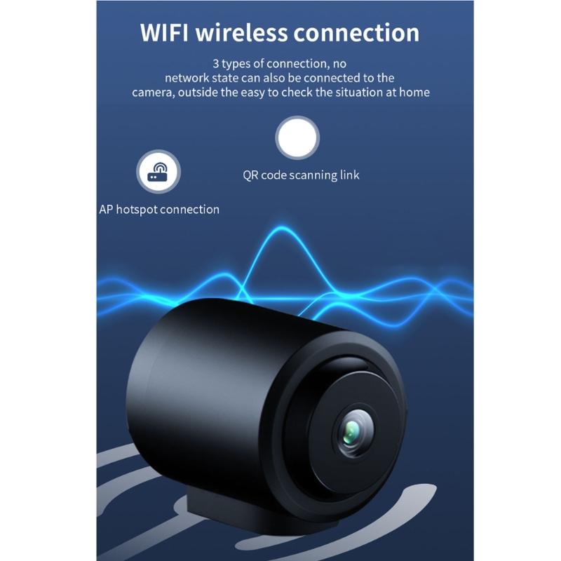 C1 Mini Camera Feature Night Viewing and Easy Installation Stand for Security Monitoring Home or Work Black