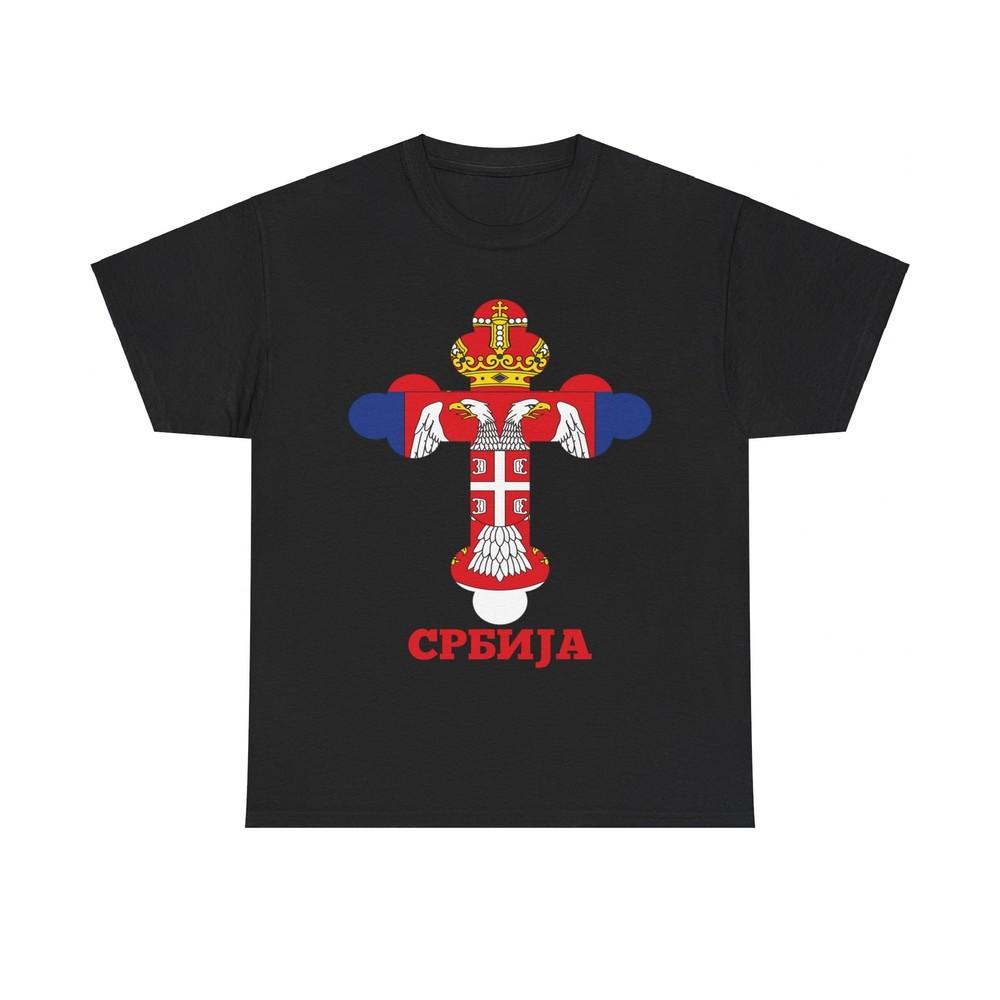 Serbia Majice Serbian Flag Gift Serbia Shirt Orthodox Cross Serbs TShirt Unisex T-Shirt XL