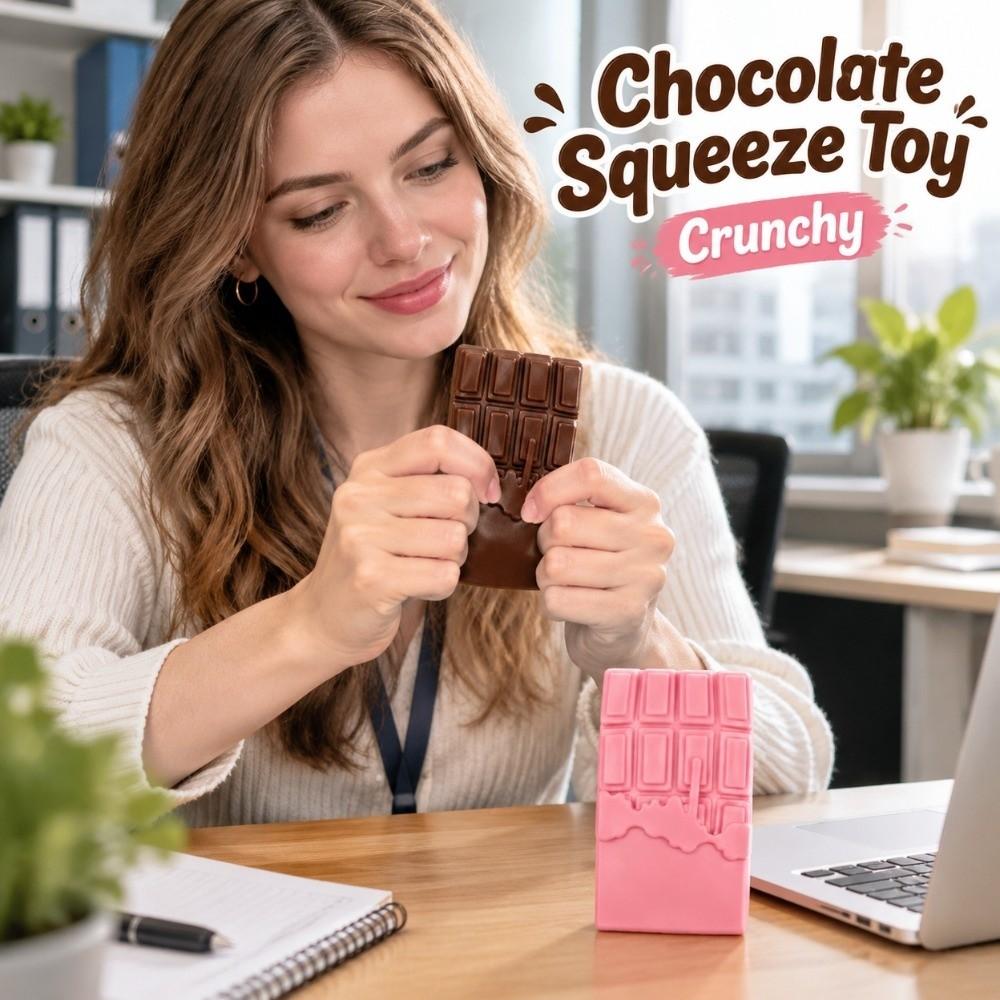 Anxiety Relief Chocolate Squeeze Toy Sound Effects Realistic Snacks Pinch  For Kids Adults