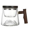 400ml Glass Tea Mug With Wood Handle Chinese Heat Resistant Puer Tea Water Separation Cups Kung Fu Tea Cup Set