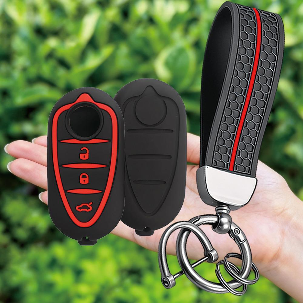 Keychain Silicone Car Remote Accessories Key Cover Holder for Alfa Romeo Giulietta Myth Junior 4C Romeo Mito Myth 159 GTO GTA