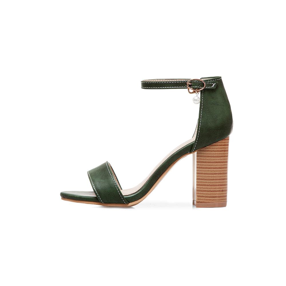 Fashion Women Sandals Ankle Strap High Chunky Heels Office Lady Dress Shoes Small Large Plus Size 32 50