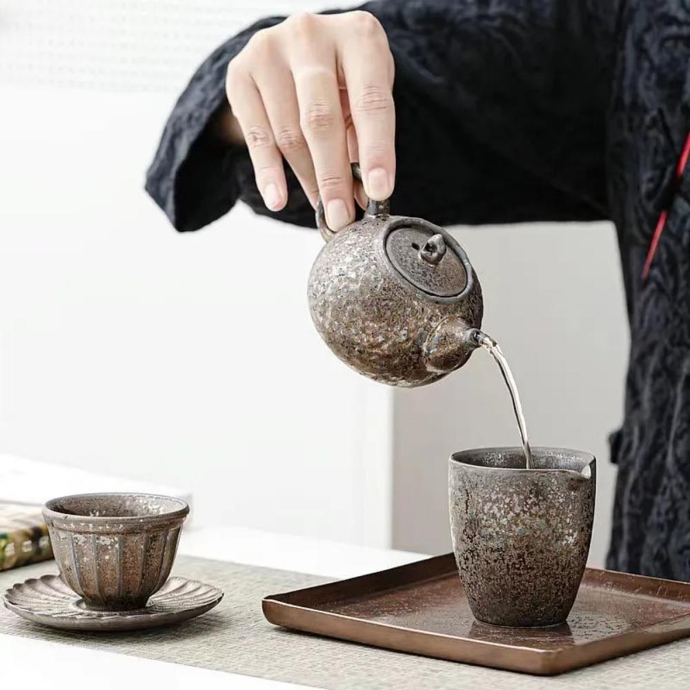 Creative Oxidized Glazed Ceramic Teapot Home Tea Utensils Vintage Home Teacups Teapot Table Ornaments Birthday Gifts Home Decor