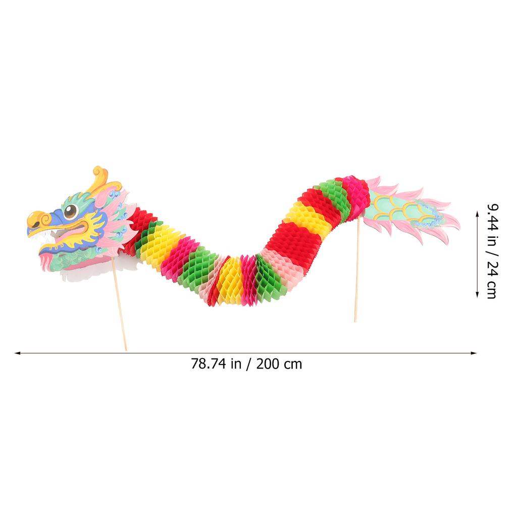 Paper Dragon Garland Chinese Style Party Hand Holding Decor Bright Color New Year Photo Prop Dragon Decorations Festival