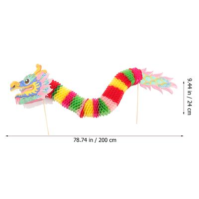 Paper Dragon Garland Chinese Style Party Hand Holding Decor Bright Color New Year Photo Prop Dragon Decorations Festival