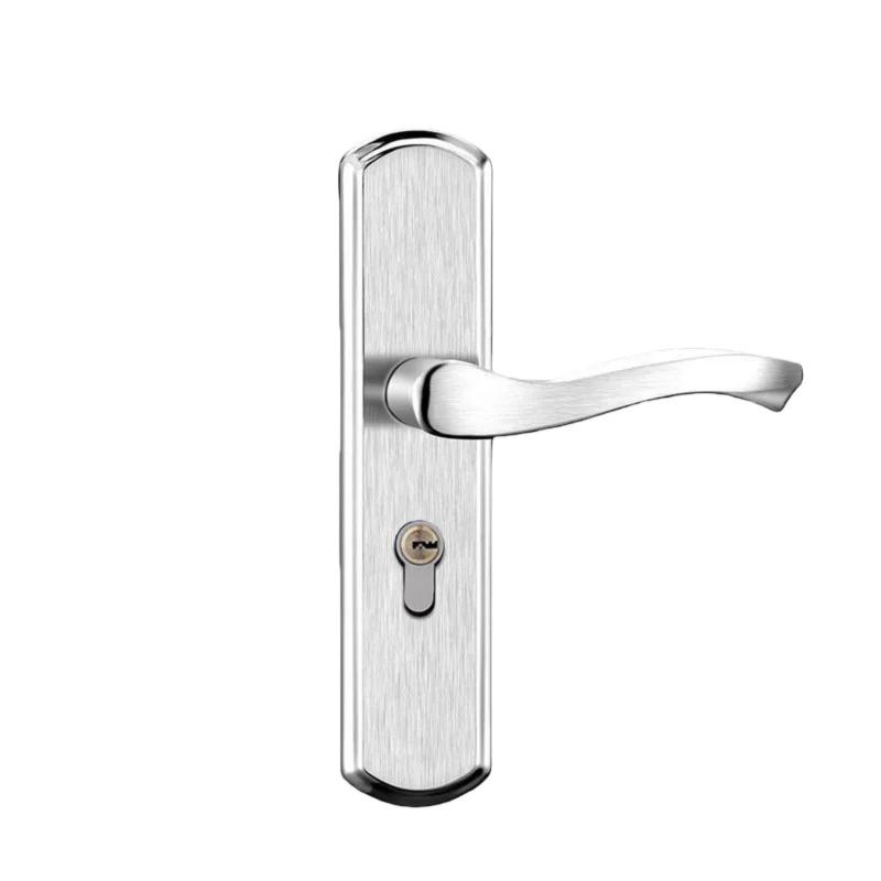 Universal Adjustable Stainless Steel Indoor Door Lock Wooden Handle for Bedroom Security Tamper-Free Household Safety