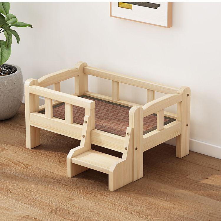 Teddy Cat & Dog Bed: Medium-Sized Solid Wood Pet House with Detachable Floor