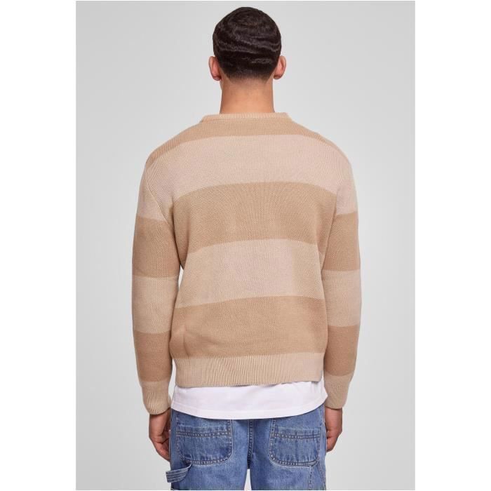 Pull oversize - Urban Classics - Beige - Manches longues - Col classique - 100% coton