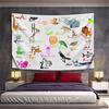 Alphabet Animals Illustration Colorful Design Patterned Tapestry for Bedroom and Living Room Home Decor Sofas