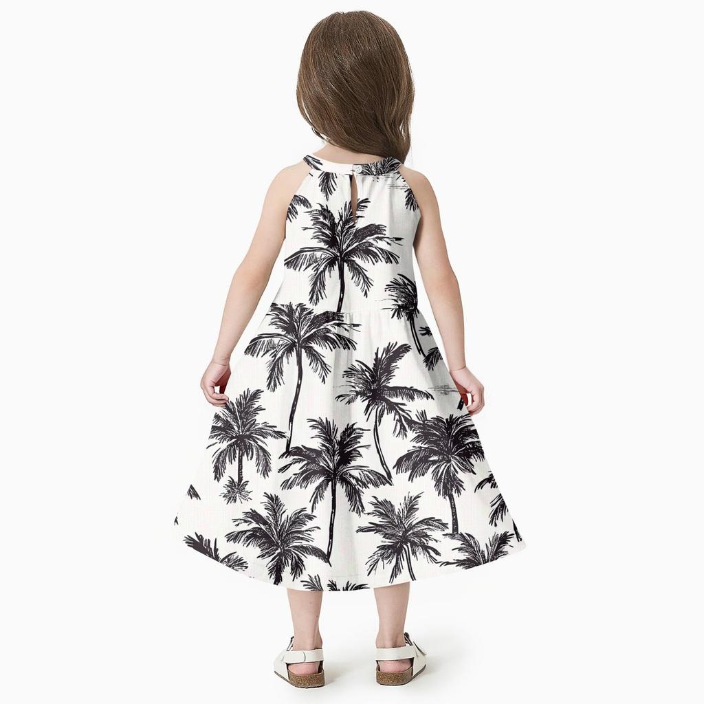 Family Matching Summer Outfits, Hawaiian Vacation Women Beach Dress, Girls Sundress, Men And Boys Button Down Shirt