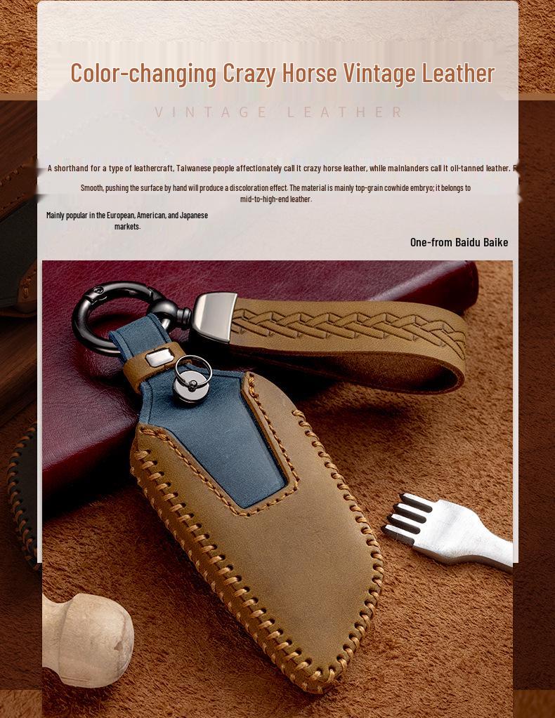 BMW LCD Schlüsselhülle: Echtlederbezug für 1er, 3er, 5er, 7er Reihe, X1, X3, X4, X5, X6, Blade 525, 320li. Vollständiges Wrap-Design.