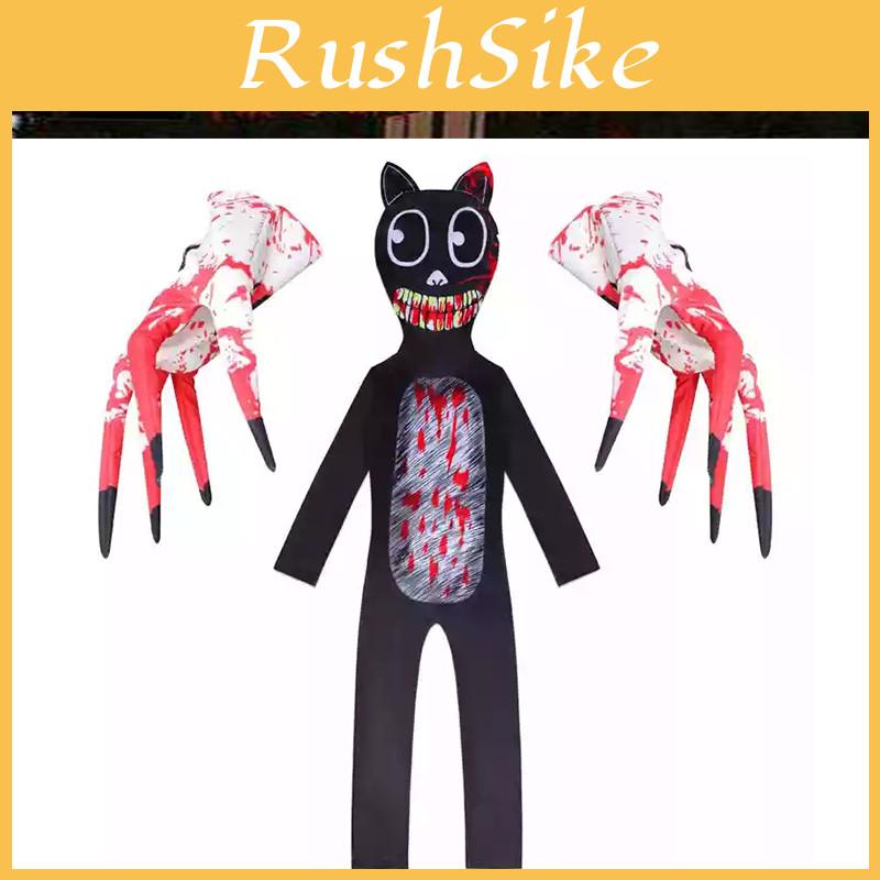 Siren Head Kid Black Cat Jumpsuit Cosplay Costume Bodysuit Halloween Party