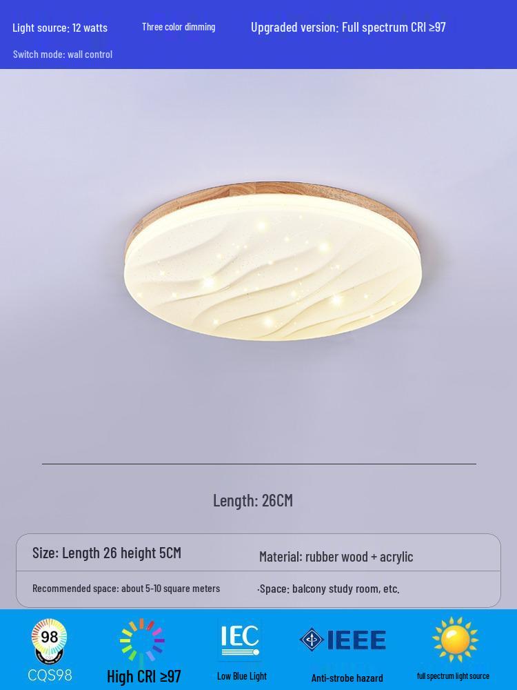 Ultra-Thin Japanese-Nordic Style Ceiling Lamp for Bedrooms & Living Rooms