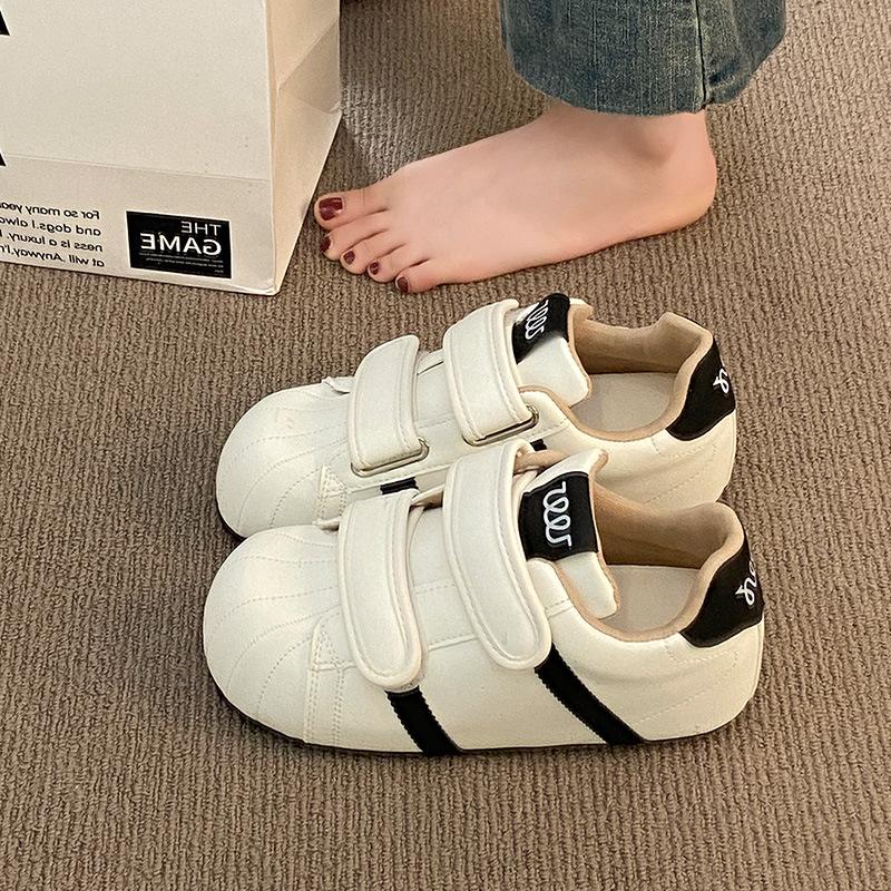 Red Retro Velcro Versatile Platform Agande Training Shoes Women's New Autumn Non-slip Lightweight Board Shoes