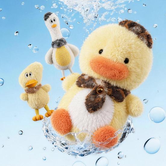 Squeaky Plush Dog Toy Bite-Resistant Chew Toys for Duck Shape Puppies Medium Dogs Interactive Play Toys