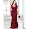 European and American Plus-Size New Sequined Evening Dress for Women, Sexy and Elegant Fitted Mermaid Gown, Long Style for Toasting