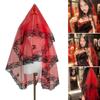 Dunkle Serie Hochzeits Schleier mit Spitze Besatz Blumendesign Brautparty Schleier für Maskerade Party und Punk Themen Veranstaltung