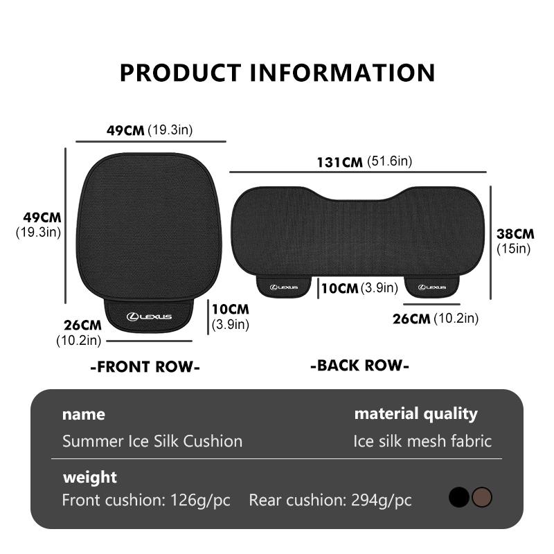 GEFF2 Ice Silk Car Seat Cover Seat Cushion Pad Mat Auto Interior Accessories For Lexus UX250h RX450h CT200h RX400h NX LX GC RX UX GX
