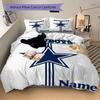 Personalized Cowboys Star Soft Bedding 3 Piece Set HD Print Duvet Cover Pillowcases for Teens Adult Bedroom Decoration Christmas Gift C10352