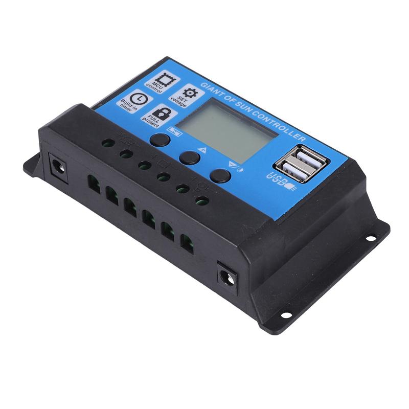 

ABGR-2X 30W 12V Solar Panel Battery Charger+40A Controller For RV Car Boat Home Camping чёрный