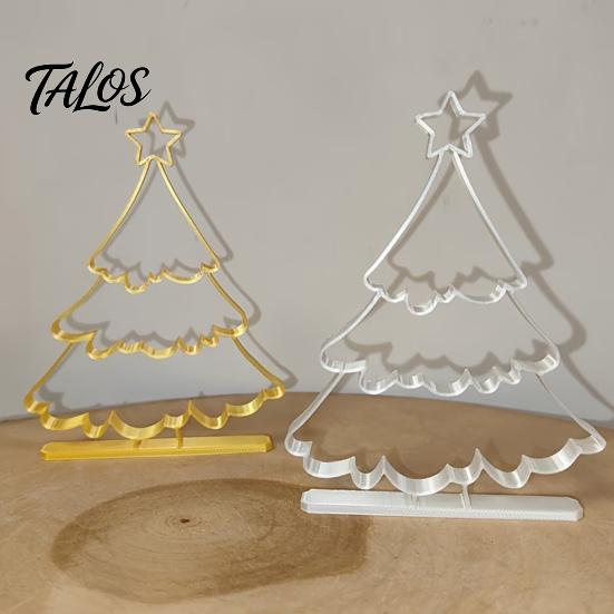 Entrance Hall Holiday Ornaments 3D Printed Hollow Christmas Tree Ornament, Modern Minimalist Festive Decor Sculpture, Decorative Tabletop Centerpiece
