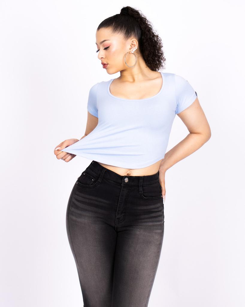 Kulsiseu Cs C-Basic Crop Top-013 (Blue)