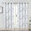 Refreshing Floral Print Pattern Curtains Blue Brown Floral 2 Pcs Living Room Bedroom Kitchen Balcony Blackout Decor