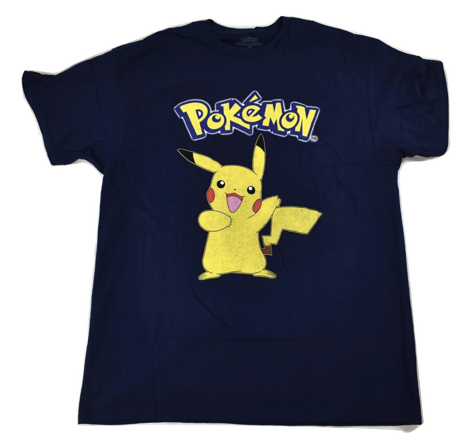 Pokemon Mens Pikachu Navy Tee Shirt New XL XXXXL