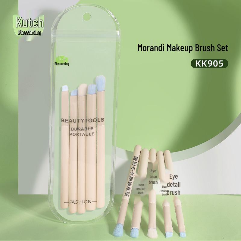 

Morandi Makeup Brush Set: Eye Base, Concealer, Blending, Angled Eyebrow Brushes