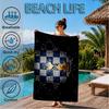 Toalla de Playa de Microfibra con Diseño de Escudo de Club, Suave y Absorbente, Secado Rápido, Ideal para Viajes de Verano, Esencial para la Playa, Piscina