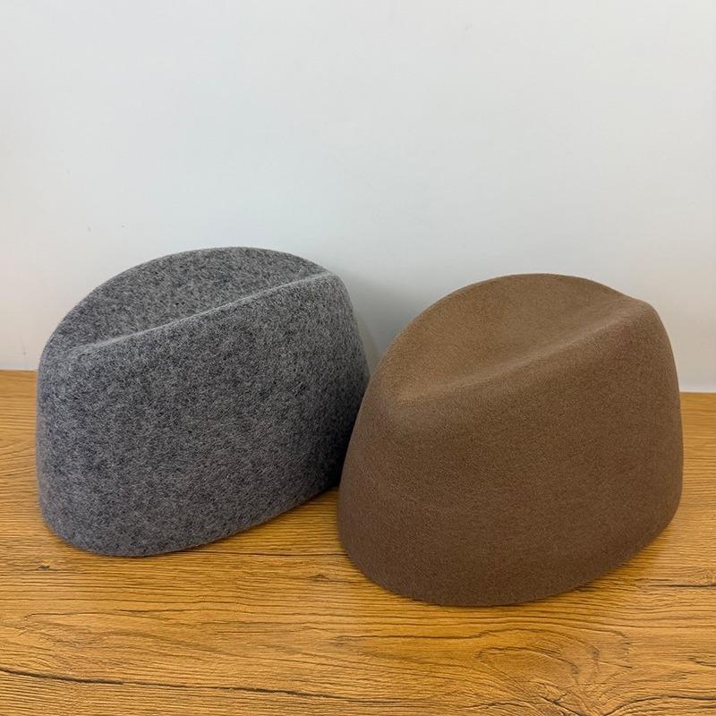 Autumn Winter Women'S Hard Top Beret Hat Wool Felt Fashion Retro Fascinating Hostess Formal Designer Cap Keep Warm Pillbox Hat