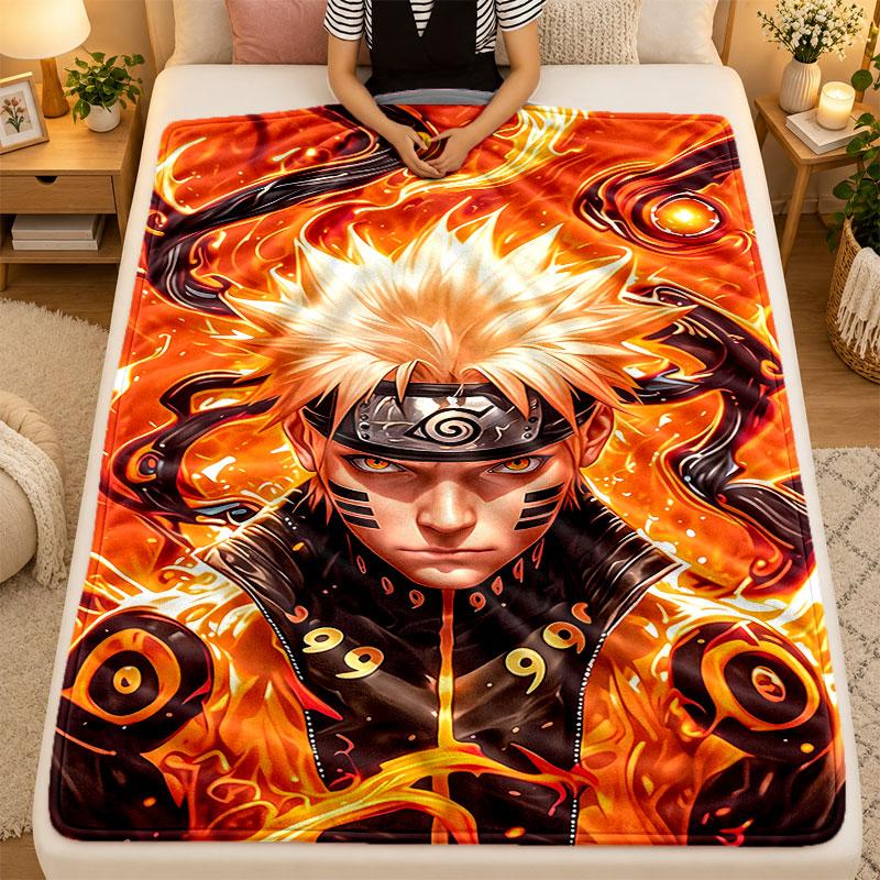 Flannel BlanketNaruto Uzumaki Warm Soft Throw Blanket for Indoor Sofa Bed Living Room Use