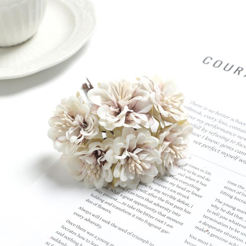 

1/3Pcs 11cm Fake Silk Daisy Artificial Bouquet Rose Flower Stamen Wedding Decoration Party Home Decor Crafts Wreath Gift Accesso 1Pcs молочный белый