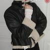 The Pink Rotten High Neck Buckle Fur Mustang Jacket