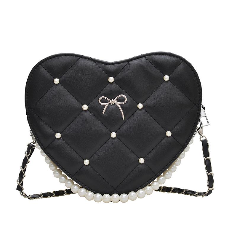 2025 Spring/Summer Lolita Mini Heart-Shaped Quilted Crossbody Bag