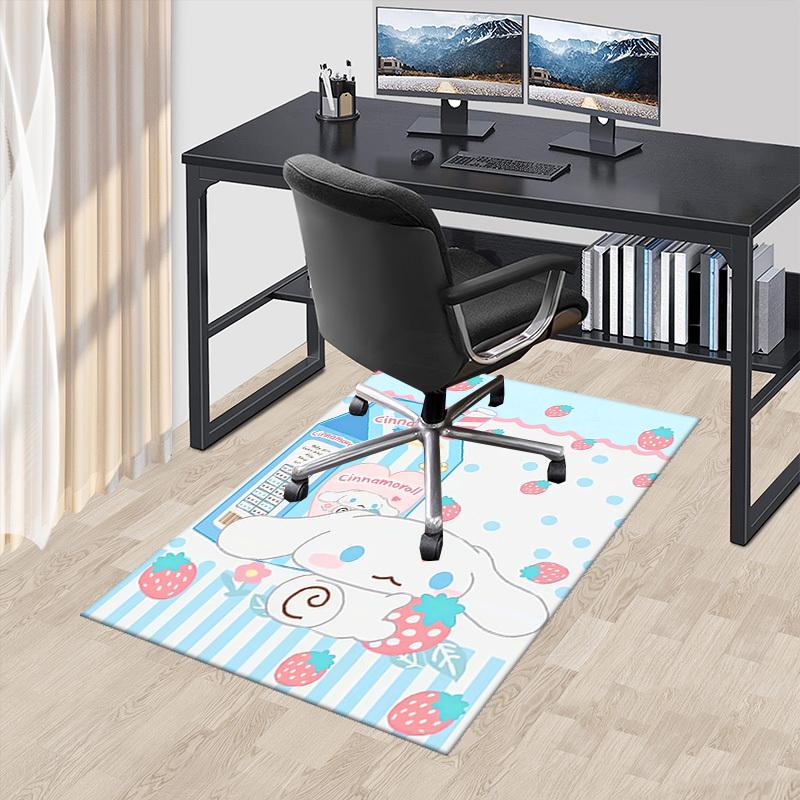 

Cinnamoroll Anime Cartoon Design Chair Mat Non-Slip Carpet for Office Home Decoration Living Room Bedroom Game Room Dormitory Gift All Seasons.E075 60cm by 90cm