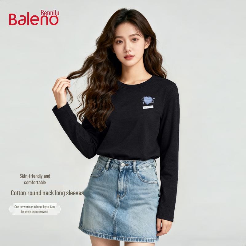 Baleno Women's Relaxed Fit Cotton Long Sleeve T-Shirt