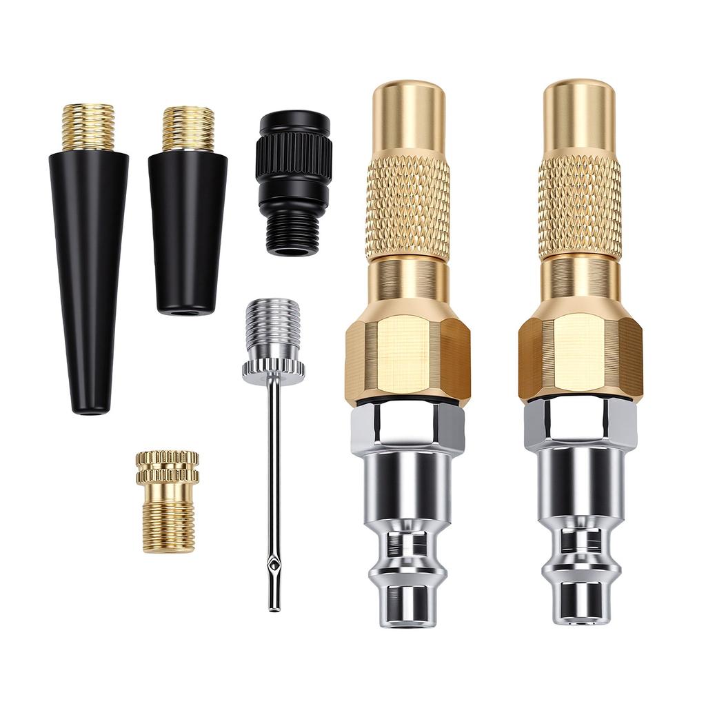2pcs Heavy Duty Air Chuck with Quick Connector Twist On 1 4in Brass Tire Air Chuck for Tire Inflator Gauge Compressor