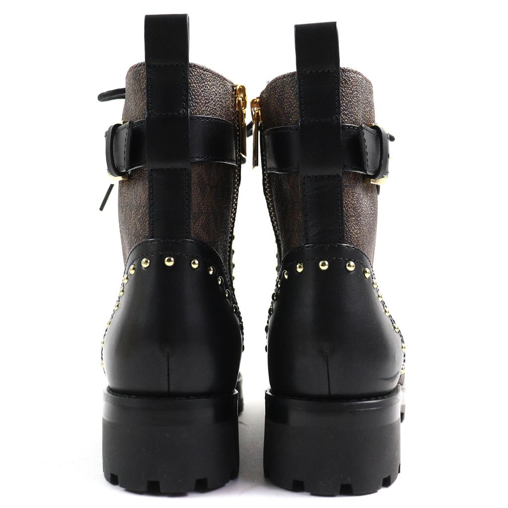 Pristine Michael Kors Short Boots  Combat Boots Brown Black Synthetic Women 6.5 Used
