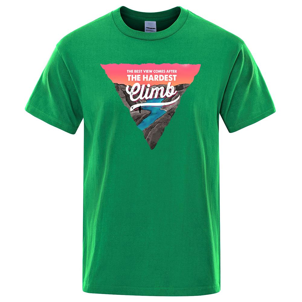 Inverted Triangle Letter Pattern Mens Tshirt Creativity Loose Tee Clothes Cotton Sportswear Oversized Tops