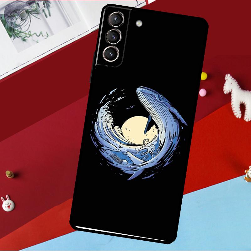 Whale Fish Wave Sea Funda For Samsung Galaxy S26 S25 S24 S22 S23 Ultra Plus S20 S21 FE S9 S10 S25 FE Phone Case