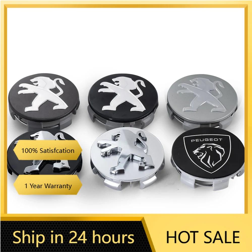 Car Sticker 2025 Hot 4PCS 60mm Car Wheel Center Hub Cap Emblem Covers For Peugeot GT 407 508 2008 5008 307 308 3008 206 207 208