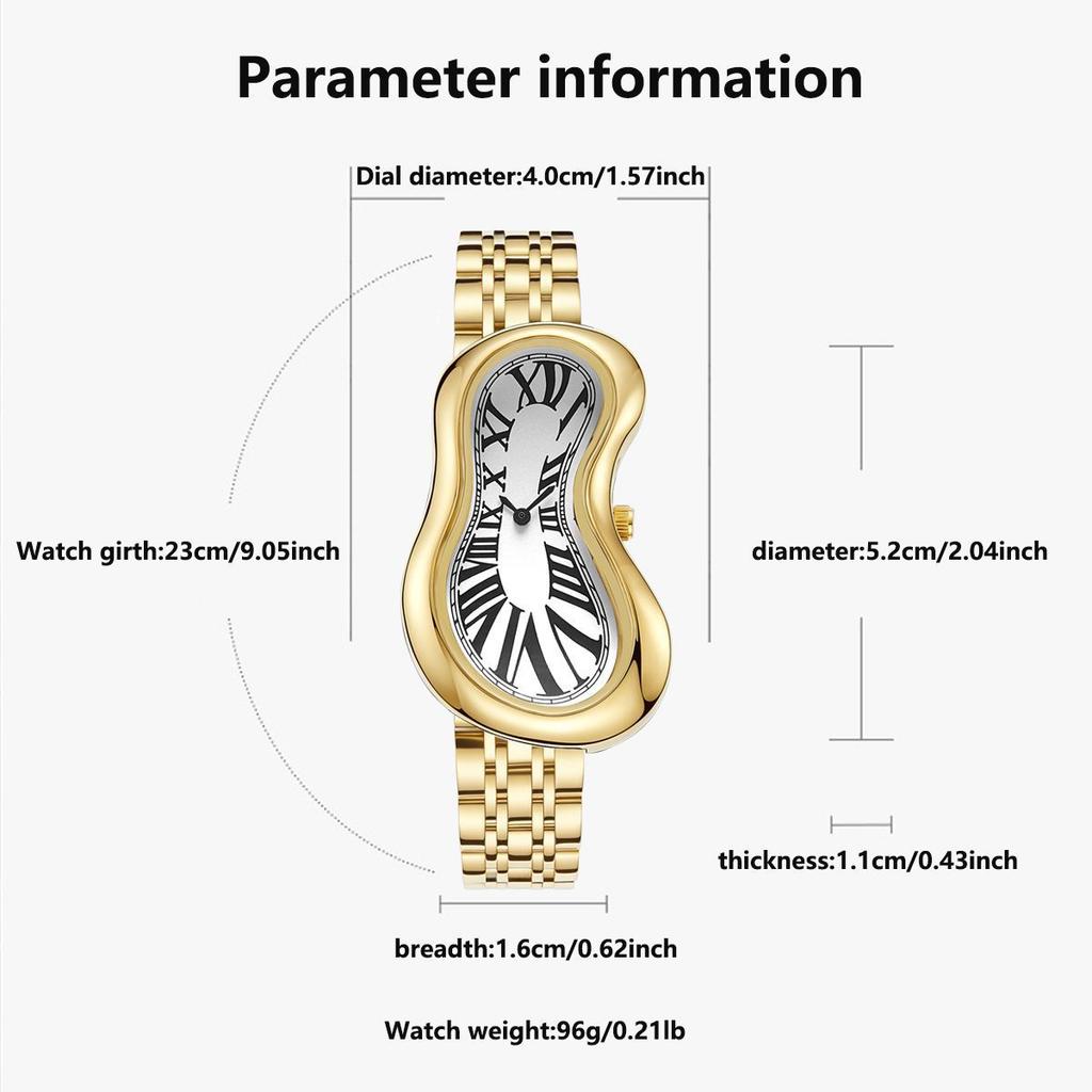 New Irregular Shaped Watch Melting Twisted Shape Fashionable Retro Niche Men's Watch Ins Style Quartz Watch