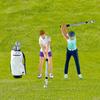 3x 1/64 People Figures with Golf Bag Model Dioramas S Scale Desktop Ornament Layout Miniature Scene