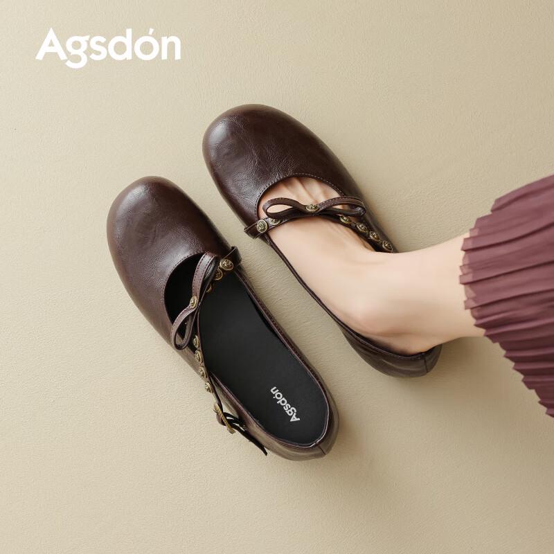 Agsdon Women s Mary Jane Flats 36