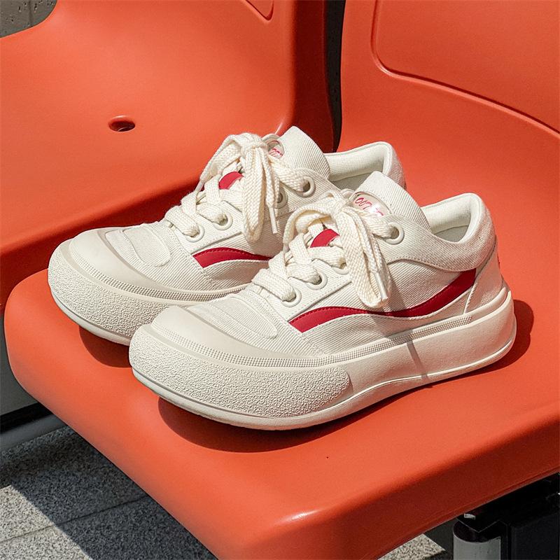 Gulinaza ugly cute crooked big head shoes thick sole heightening casual niche couple board shoes