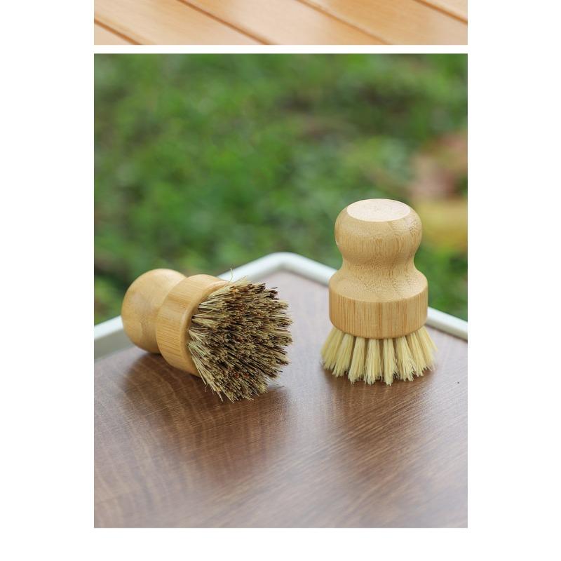 Bamboo Sisal Kitchen Dish Brush For Washing Pots And Pans