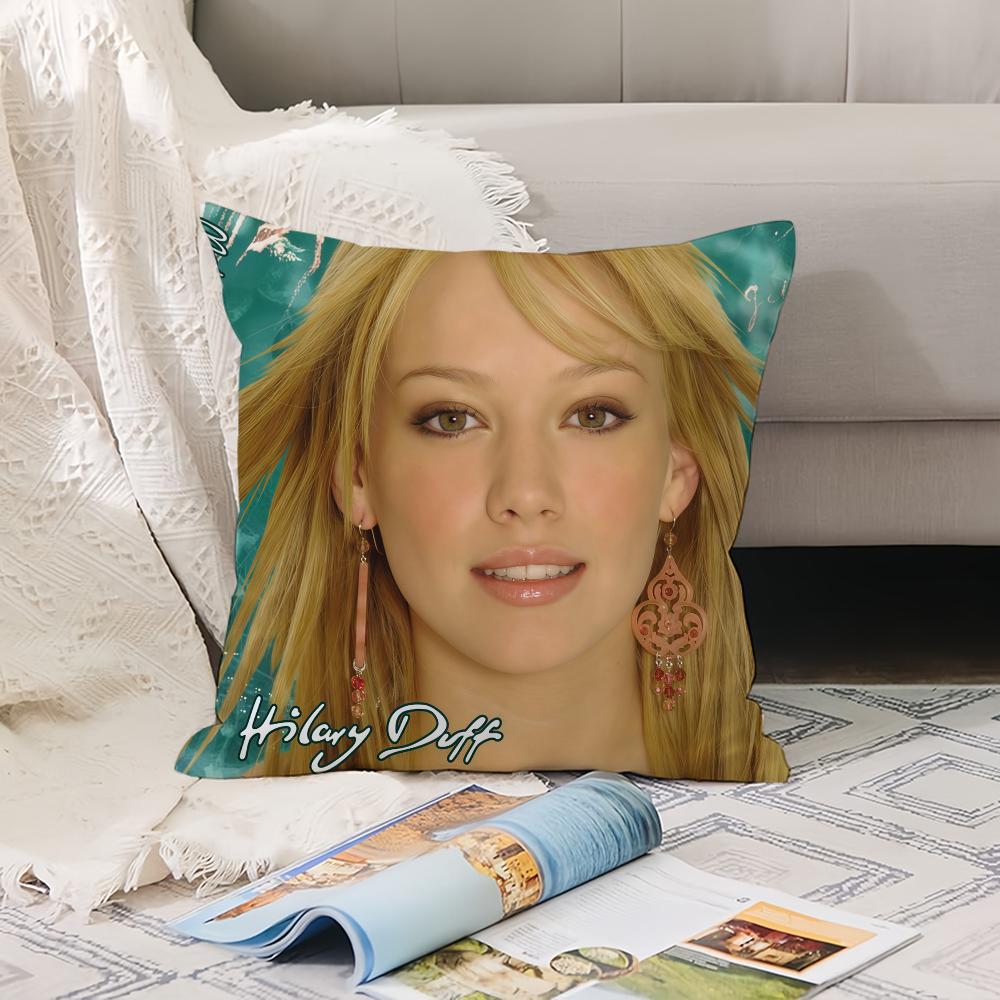 American Singer H-Hilary Duff Pillow Case Office Cushions Suitable For Sofa Car Bedroom Decorative Cushion Cover