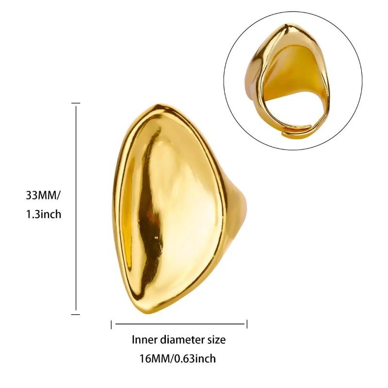 K gold-plated stainless steel ring women's personality simple niche leaf ring trendy jewelry