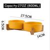 Wooden Rack Ceramic Pet Double Bowl Integrated Eating Drinking Basin No Spill Feeder For Small Cats Dogs Neck Care Pet Supplies